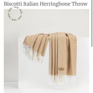 Lands Down Under Italian Herringbone Throw blanket Monogrammed with letter R